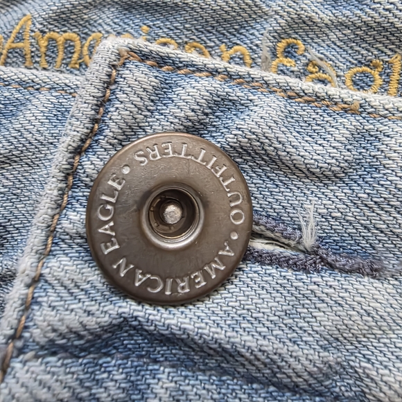 VTG 90s American Eagle Distressed Denim Mini Skirt Size 10 Dated 1999 - Picture 6 of 15